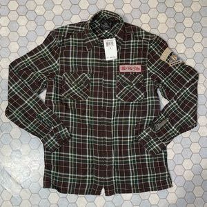 Lucky Brand Flannel Zip-Up Shirt - Size Medium